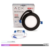 Ack 6w Beyaz Işık 6500k Siyah Kasa Slim Led Panel Yuvarlak AP01-00631 - 2