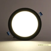 Ack 15w Ilık Beyaz 4000k Siyah Kasa Slim Led Panel Yuvarlak AP01-01511 - 3