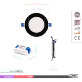 Ack 6w Beyaz Işık 6500k Siyah Kasa Slim Led Panel Yuvarlak AP01-00631 - 4