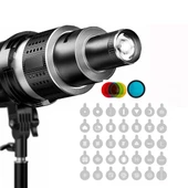 Gdx SN-02 120mm Çaplı Optik Snoot Bowens Bağlantılı 35 Desen Kartlı 5 Renkli Filtreli - 1