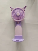 Mini El Fanı Şarjlı Telefon Tutuculu Figürlü 3 Kademeli Taşınabilir Vantilatör Masa El Tipi Serinletici Soğutucu - 1