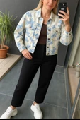 Oversize Desenli Geniş Kesim Denim Kot Çift Cepli Overshirt Ceket Tarzı Mevsimlik Jean Gömlek - 7