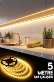 Voxify 5 Metre Mutfak Tezgah Altı Led Aydınlatma Adaptörlü Tak Çalıştır Yüksek Şerit Led Gün Işığı - 1