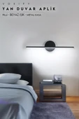 Voxify Kendinden Yapışkanlı Pilli Led Aplik Tablo Duvar Resim Ayna Duvar Lambası Kaliteli Siyah Metal Kasa - 1