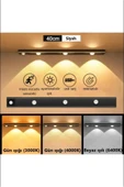 Cata Hareket Sensörlü - Dekoratif Gece Lambası - Usb Şarjlı Led Aydınlatma Siyah Kasa 40cm Şarjlı Dolap L - 2