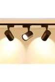 Led Siyah Kasa Günışığı 1 Metre Raylı 3'lü 30w Ray Spot Vitrin Mağaza Armatürü Gün Işığı - 1