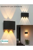 ECONA Duvar Aplik 6w Dekoratif Led Aplik Siyah Kasa Amber Renk - 2