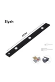 Cata Hareket Sensörlü - Dekoratif Gece Lambası - Usb Şarjlı Led Aydınlatma Siyah Kasa 40cm Şarjlı Dolap L - 7