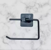 Zhltools Kendiliğinden Yapışkanlı Siyah Paslanmaz Metal Kapaksız Tuvalet Kağıtlığı Aparatı - 2