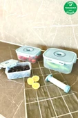 Primanova Seoul Üçlü Vakumlu Saklma Kabı+Pompa 2500ml+1300ml+600m-lSKS01-16-02 - 3