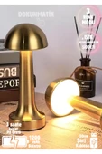 Cata Lizbon 3 Işık Renkli Şarjlı Dim Edilebilir Metal Masa Lambası Ct-8429 Gold C.a.t.a Markadır. - 1