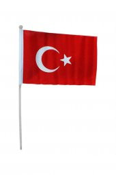 Mashotrend 1 Adet - 20 X 30 Raşel Sopalı Bayrak - Ayyıldız Bayrak - Türk Bayrağı - Sopalı Ayyıldız Bayrak - 3