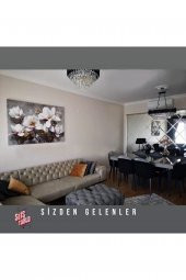 Seİs Tablo Beyaz Çiçekler Modern Kanvas Tablo 120x70 - 2