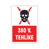 380 V Tehlike, isg uyarı levhası - 1
