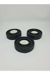 Circle Beton Mat Siyah 3lü Tealight Mumluk - 1
