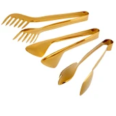Jumbo Steel Titanyum Gold 3'lü Maşa Seti - 1
