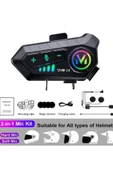 y10 2x Motosiklet Kask İntercom Çift Eşleşme Rgb Işıklı Bluetooth Kulaklık 5,3 - 1