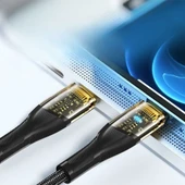 Led Işık Uçlu Sağlam İp Kablolu USB to Lightning Hızlı Şarj Kablosu (5047) - 5