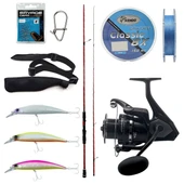 Yek Outdoor Spin Olta Seti Okuma Red Spin 8'0'' 243 cm 7-28 gr 2 Parça&Okuma Wave Power WP-3000A1 Olta Makinesi - 1