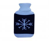 Haiti Özel Kılıflı Termofor 2000ML Büyük Boy Sıcak Su Torbası Mavi- Beyaz - 1