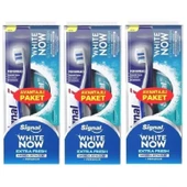 Signal White Now Extra Fresh Diş Macunu 50 Ml + Diş Fırçası x 3 Set - 1