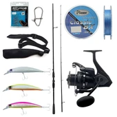 Yek Outdoor Spin Olta Seti Okuma Psycho Stick Game 243cm Ex-Fast 15-40gr 2 Parça Olta Kamışı&Okuma Wave Power WP-4000A1 Olta Makinesi - 1