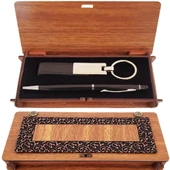 Siyah Kalem Ve Anahtarlık Ahşap Kutulu Set - 1
