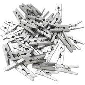 100'lü Gümüş Ahşap Mandal 2.5cm (10'lu Paket-1000 Adet) - 1