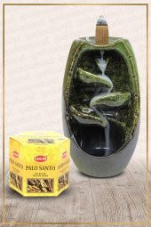 Geri Akışlı Şelale Temalı Yeşil Tütsülük No:13 Ve Palo Ssanto Konik Tütsü 40 Adet - 1
