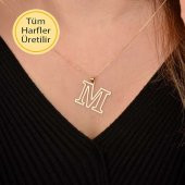 14 Ayar Altın M Harf Kolye thumbnail 1