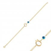 14k Altın Nazar Boncuklu Ö Harfli Bileklik thumbnail 2