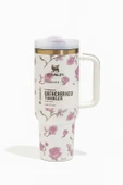 Stanley Quencher Pipetli Termos Bardak 1.18 Lt Loveshackfancy pembe-beyaz - 2