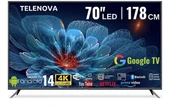 Telenova 70 İnç 178 Ekran 4K Ultra HD Android 14, Smart TV LED HDR WiFi Netflix & YouTube Destekli - 1