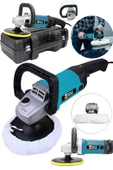 Devir Ayarlı Polisaj Makinesi 1800 Watt 180mm 6 Kademeli Pasta Cila Kiti Hediye - 1