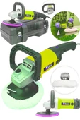 Devir Ayarlı Polisaj Makinesi 1800 Watt 180mm 6 Kademeli Pasta Cila Kiti Hediye sarı - 1