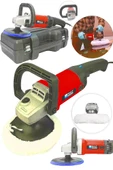 Devir Ayarlı Polisaj Makinesi 1800 Watt 180mm 6 Kademeli Pasta Cila Kiti Hediye KIRMIZI - 1