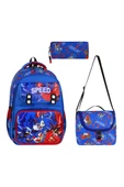 İlkokul Çantası Sonic 3'lü Set 42*30 Cm Beslenme Çantası Kalem Kutusu Ortopedik Erkek Çocuk - 9