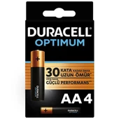 Duracell Optimum 1.5 Volt Alkalin AA 4’Lü İnce Kalem Pil MX1500 - 3
