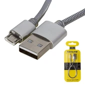 Powermaster Dataline Micro Serisi Örgülü Kısa Şarj Kablosu - 1