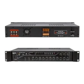 Dexun D-230 250 Watt 3 Zone İki Mikrofon Girişli Hat Trafolu Anfi  Usb-Bt 4/16-70-100V - 2