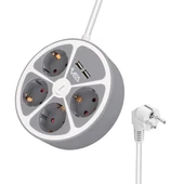 Vea VE-G604YU 4'Lü 2 USB’Li Anahtarlı 1.5 Metre Grup Priz - 1