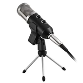 Haiki HK-100 3.5Mm Masaüstü Kondenser Stüdyo Podcast Yayıncı Mikrofonu 3 Metre Kablolu - 1