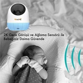 Whome Yapay Zeka Destekli 2K Ptz Gece Görüşlü Mavi Wifi Bebek Güvenlik Kamerası (128 Gb Tf Kart Dest - 2