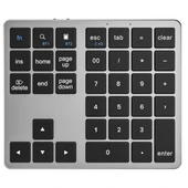 Powermaster PM-26595 Mini Gri Bluetooth 5.2 Kablosuz 35 Tuş Klavye Genişletme Sayı Bloğu - 2