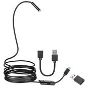 Powermaster 3İn1 Micro Usb+Type C+Pc 8 Mm Işıklı 5 Metre Endeskop Yılan Kamera - 3