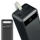 Powerway TX60 Siyah 60000 Mah Çoklu Çıkış Dijital Göstergeli Ekstra Kablolu Powerbank - 1