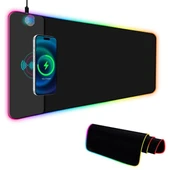 Powermaster PM-25115 XL RGB Gaming Mouse Pad Wireless Telefon Şarj Destekli 14 Modlu - 1