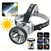 Powermaster PM-26721 Solar Panelli Ledli Kafa Lambası Feneri 1600Mah 6 Modlu Sensörlü - 1