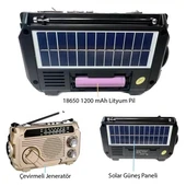 Puxing PX-777 Portatif Analog Radyo FM-USB-SD-AUX-Bluetooth Lityum Pilli Solar Güneş Panelli - 2
