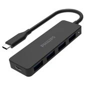 Philips SWR1603G/93 Siyah 20 Cm Kablolu Type-C To 4Xusb 3.0 Çoklayıcı - 1